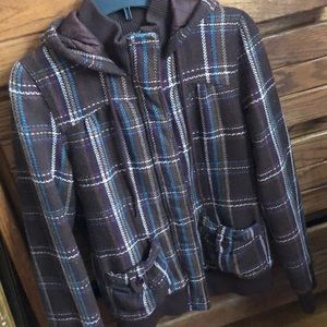 Roxy Plaid Bomber Jacket